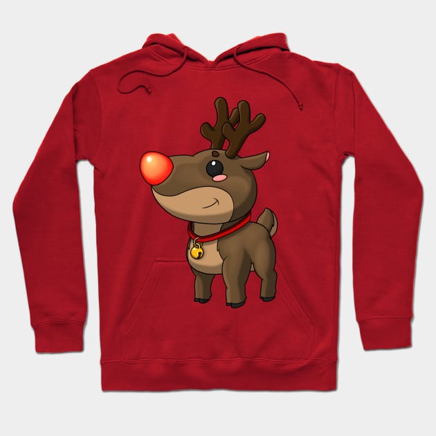 Rudolf the red nosed reindeer! Hoodie by Willow Works